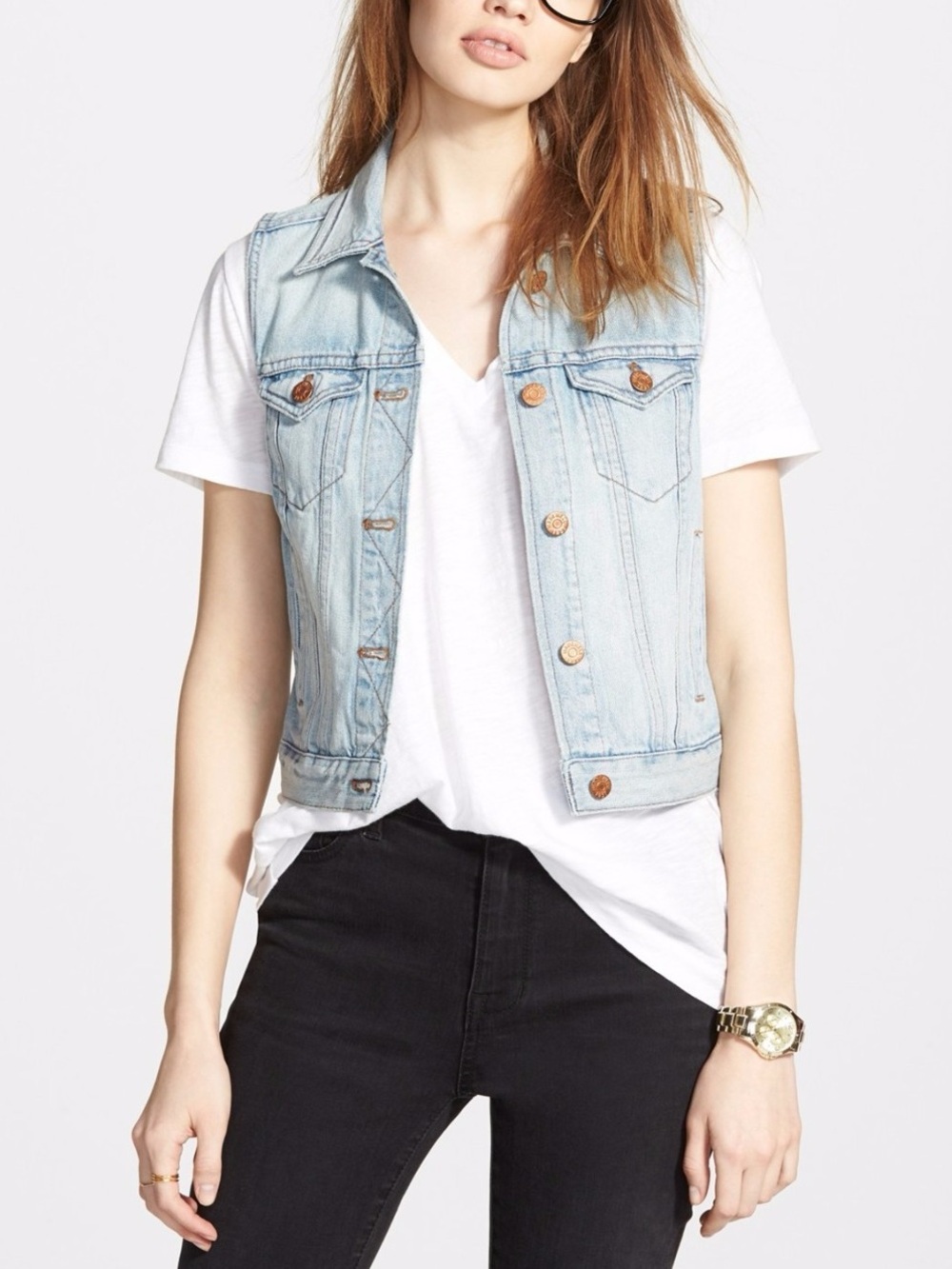 NWOT - Madewell The Jean Vest in Cora Wash - Size S